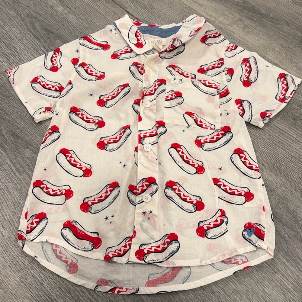 Pink Chicken/Blue Rooster Hot Dog Collection Shirt